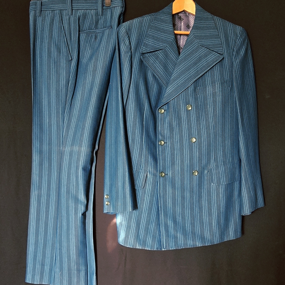 Men's Blue Pinstripe Suit